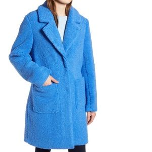 French Connection Teddy Coat Blue Size L NWT